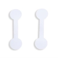 Close-up of blank white barbell jewelry labels for ring and necklace pricing tags - Round White (50*19mm) / A5-432