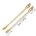 Detail of 5cm stainless steel extender chain with lobster clasp and oval logo tag - Oval Tag Style (A5-423) / Gold
