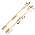 5cm stainless steel extender chain with lobster clasp and teardrop tag in gold finish - Long Bar Tag Style (A5-420) / Gold