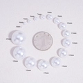 Assorted white ABS half round pearls from 3mm to 20mm with a coin for scale - 3mm (500 Pieces) / White
