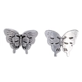 Antique silver zinc alloy 3D butterfly spacers for jewelry making in traditional style - 12x15mm / Antique Silver