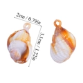 Dettaglio dei ciondoli a conchiglia in acrilico arancione per gioielli fai da te e misure - Ciondolo Lumaca Mista Bianco Arancione (A6-013)