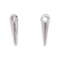 Macro detail of silver CCB cone pendants with metallic matte texture for DIY jewelry - 13mm / Silver