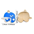 Blue and white baseball helmet alloy pendant for DIY jewelry making with gold back - Blue Baseball Helmet (A5-392-Blue) / 24x24mm