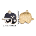 Enamel baseball helmet pendant in black and white finish with 2.4cm size display - Black Baseball Helmet (A5-392-Black) / 24x24mm