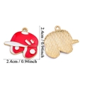 Ciondolo casco da baseball smaltato rosso e bianco da 2,4 cm per gioielli fai da te - Casco da Baseball Rosso (A5-392-Rosso)