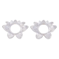 Détails macro des perles d'espacement lotus en alliage argenté pour la bijouterie - 13*19mm / Argent (A6-088)
