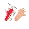 Ciondolo scarpa da calcio in smalto rosso e lega dorata per gioielli DIY e collane - Stile Scarpa da Calcio Sportiva (A5-393-Rosso)