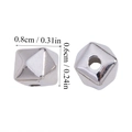 Detailed view of silver CCB beads with dimensions 0.8cm by 0.6cm for DIY jewelry making - Geometric Bead (A6-098) / 50 Pieces / Silver