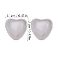 Detailed view of silver heart-shaped CCB beads with dimensions showing 1.1cm for DIY jewelry - Heart Shape (A6-099) / 50 Pieces / Silver