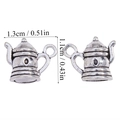 Detailed dimensions of antique silver teapot charms for DIY jewelry making - A6-093-antique Silver/11*13mm/2.18g