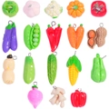 Set de 18 colgantes realistas de verduras en 3D de resina para creación de joyas DIY - Un Juego (1 De Cada Uno De Los 18 Diseños) / 100*70 Mm / 374 G
