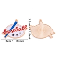 Ciondolo da baseball in smalto rosso bianco blu per creazione gioielli fai da te - Stile Scritta Baseball (A8-097)