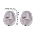 Macro view of silver CCB pebble spacer beads for DIY jewelry with size measurement - Round Bean Shape (A6-103) / 50 Pieces / Silver