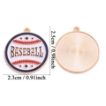 Ciondolo baseball rotondo con stella blu e testo baseball in smalto colorato - Stile BASEBALL con Stella (A8-099)