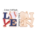 Pendaglio LOVE baseball in smalto rosso blu bianco con finitura in metallo oro - Stile LOVE Baseball (A8-102)