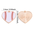 Ciondolo cuore baseball in smalto bianco con cuciture rosse per gioielli fai-da-te - Baseball a Forma di Cuore (A8-103)