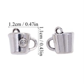 Detailed view of silver coffee cup pendants with heart logo and size measurements - A6-085-antique Silver/11*12mm/2.29g