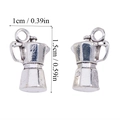Detailed view of silver moka pot pendants with dimensions 1.5cm height and 1cm width - A6-083-antique Silver/15*10mm/2.23g