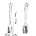 Miniatuur zilverkleurige vorkhangers voor sieraden maken met afmetingen vermeld - A0-386-antiek Zilver/25*5mm/05g