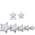 Macro shot of silver star-shaped CCB spacer beads with 0.8cm size measurements for DIY jewelry - Five-Pointed Star (A6-096) / 8*7mm / Silver