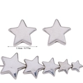 Macro detail of silver star CCB beads showing 1.4cm size for DIY jewelry making - Five-Pointed Star (A6-096) / 14*13mm / Silver