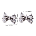 Detailweergave van vintage zilveren strikoorbellen met afmetingen erbij - A6-144-antiek Zilver/10*8mm/113g