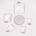 Cabochon quadrati in vetro trasparente in cinque misure per la creazione di gioielli DIY - 10*10*3mm/0.59g / Trasparente