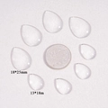 Cabochon a goccia in vetro trasparente 18x25mm e 13x18mm per creazione gioielli - 13x18x5mm / Trasparente