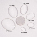 Cabochon ovali in vetro trasparente per gioielli fai-da-te in sei varie misure - 10*14*4mm/0.71g / Trasparente
