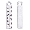 Silver alloy ruler pendant charms with 1-6 cm scale markings for DIY jewelry making - Antique Silver
