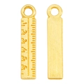 Detail showing golden alloy ruler pendant for DIY jewelry with 1-6 scale markings - Gold