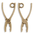 Detail view of vintage alloy pliers charm with antique bronze finish for jewelry DIY - Antique Bronze (A2-498)