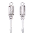 Pair of vintage silver screwdriver alloy pendants for DIY jewelry and keychains - Antique Silver (A2-494)