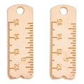 Detailed view of rose gold ruler charms with engraved measurement scales for DIY jewelry - KC Gold