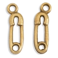 Vue détaillée des breloques épingles de nourrice en bronze vintage pour bijoux DIY - Bronze Antique
