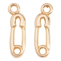 Vue détaillée de deux breloques épingles de sûreté dorées pour bijoux DIY - Or KC
