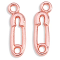 Dettaglio di ciondoli a forma di spilla da balia oro rosa per gioielli fai-da-te - Oro rosa