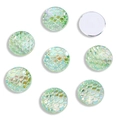 Iridescent mermaid scale acrylic flatback charms for DIY jewelry and nail art - Light Green / 12mm