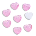 Pink heart-shaped iridescent fish scale flatback resin cabochons for DIY crafts - 12mm / Light Pink