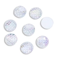 Dettaglio di cabochon in acrilico a scaglie di sirena iridescenti con retro piatto - Bianco