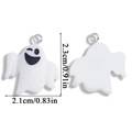 Ghost pendant DIY charm showing front wink face and back side with size measurements - Winking Ghost Style (A6-226)