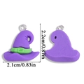 Detail view of purple witch hat charms with size specs for DIY jewelry making - Purple Witch Hat Style (A6-223)