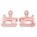 Detailed macro view showing front and back of rose gold sewing machine alloy charms - Rose Gold (A3-017/16*15mm/1.29g)
