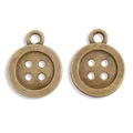Macro detail van bronzen knophangers voor DIY sieraden maken en ketting knutselprojecten - Knop Stijl (A1-183) / 16*13mm / Antiek Brons