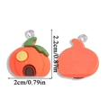 Detailed size view of Gothic resin pumpkin charm with measurements for Halloween DIY jewelry - Pumpkin House Style (A6-219)