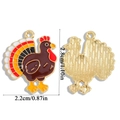 Colorful Thanksgiving turkey enamel charms for DIY jewelry making and keychains - Turkey Style (A6-284) / 28*22mm