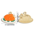 Enamel roasted turkey alloy charm for Thanksgiving jewelry making with size dimensions - Roasted Turkey Style (A6-292)