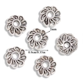 Vintage hollow flower spacer beads in antique silver for DIY jewelry bracelets and necklaces - A6-250 Antique Silver