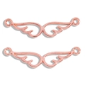 Close-up of rose gold alloy wing pendants with dual connector loops for DIY jewelry - 30*6mm / Rose Gold
